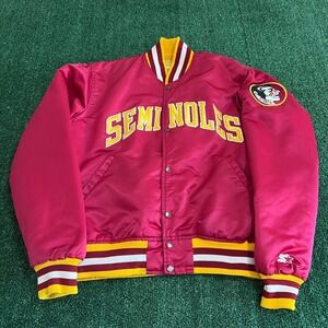 Vintage Starter Florida State Seminoles Jacket Men's Medium Satin Varsity 80s